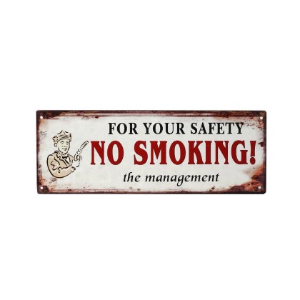 ΤΑΜΠΕΛΑ "NO SMOKING" 13x36 CM LOG222