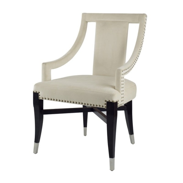 Καρέκλα ύφασμα , σκούρα πόδια, λευκή 58.9 X 61 X 92cm