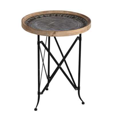 Artekko Veocs Τραπέζι Βοηθητικό με Ξύλο/Μέταλλο Μαύρο (48x48x62)cm ARTEKKO 44124