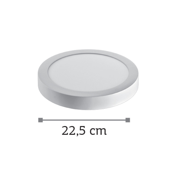 InLight LED Mounted Panel 20watt Στρογγυλό 4000Κ Φυσικό Λευκό D:22,5cm (2.20.04.2)