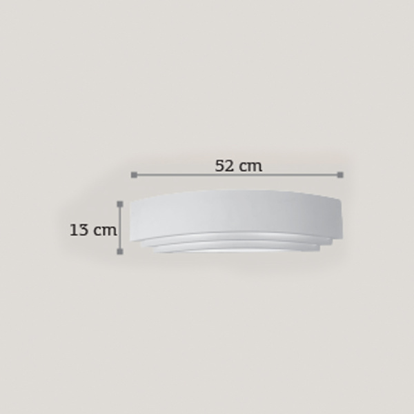 InLight Επιτοίχιο φωτιστικό λευκό από γύψο 2XE24 D:52cm (43389)