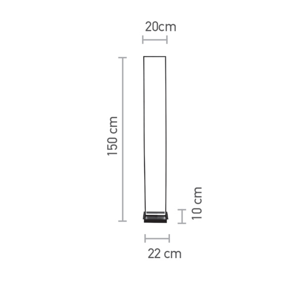 InLight Επιδαπέδιο φωτιστικό LED 45W 3000K από αλουμίνιο σε μαύρη απόχρωση D:150cm (45022)