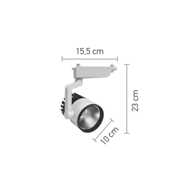 InLight Σποτ Ράγας Λευκό LED 30W 3000K D:10cmX23cm (T00101-WH)