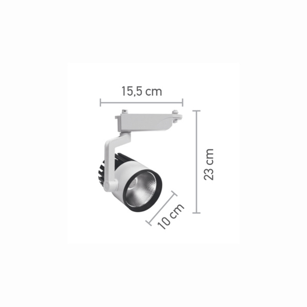 InLight Σποτ Ράγας Λευκό LED 30W 4000K D:10cmX23cm (T00102-WH)