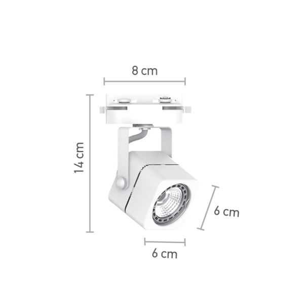 InLight Σποτ Ράγας Λευκό 1XGU10 D:8cmX14cm (T00700-WH)