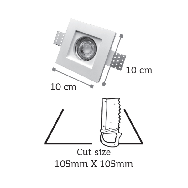 InLight Χωνευτό σποτ λευκό από γύψο 1XGU10 D:10cm (Χ0005)