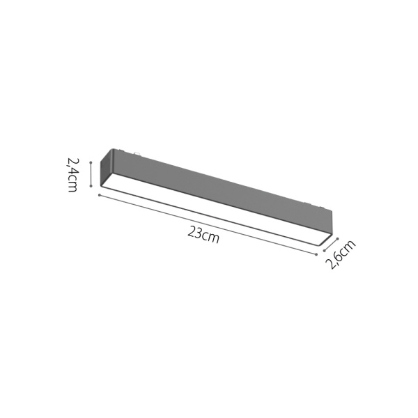 InLight Φωτιστικό LED 10W 3000K για Ultra-Thin μαγνητική ράγα σε λευκή απόχρωση D:23cmX2,4cm (T03001-WH)