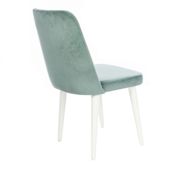 Artekko Lisbon Καρέκλα με Ξύλινο Λευκό Σκελετό και Χρώμα της Μέντας Βελούδο (48x60x92)cm
