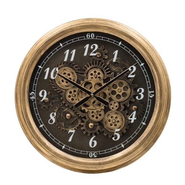 Artekko Juma Ρολόι Τοίχου με Μηχανισμό από Μέταλλο/MDF/Γυαλί Χρυσό/Μαύρο (53x9x53)cm