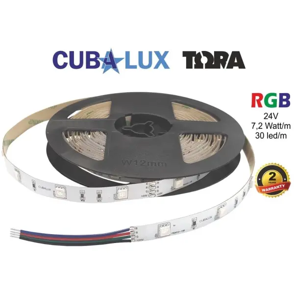 Ταινία led ΤΩRA RGB 7.2 Watt/m 24V 30 led/m 5m